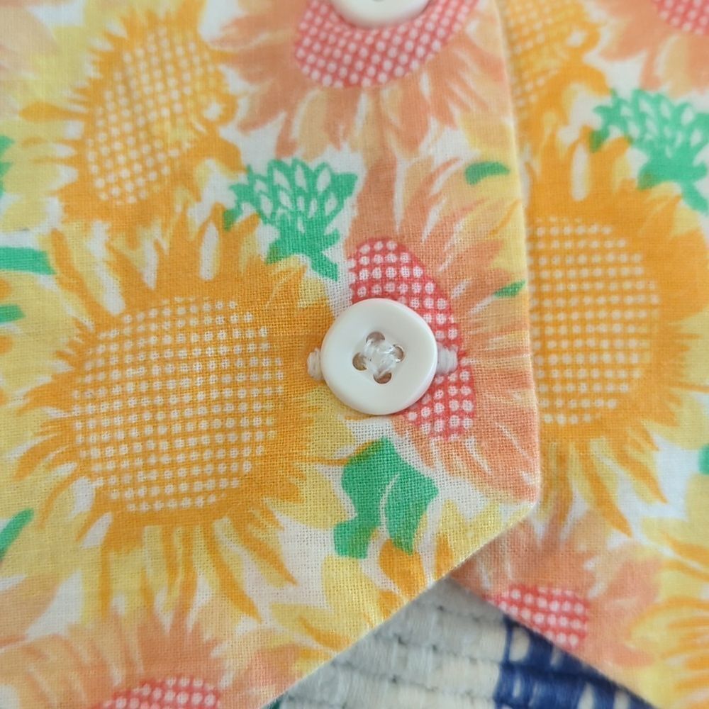 Vintage yellow sunflower handmade vest youth - Picture 2 of 5